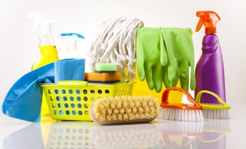 Cleaning team sorting recyclable materials for Chalk Farm carpet cleaning